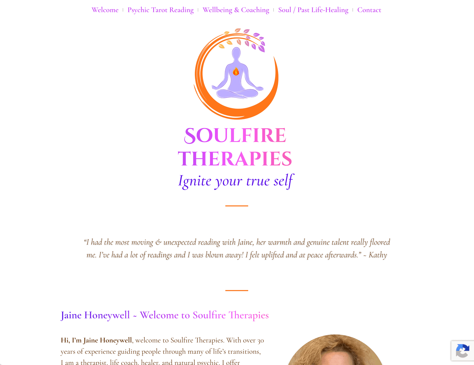 Soulfire Therapies website